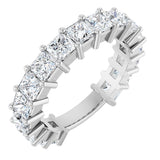 14K Gold Square Lab-Grown Diamond Shared-Prong Anniversary Band – 3.3x3.3 mm Stones - White Gold