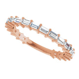 14K Gold Straight Baguette Lab-Grown Diamond Shared-Prong Anniversary Band – 2.5x1.5 mm Stones - Rose Gold - view 5