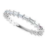 Platinum Straight Baguette Natural Diamond Shared-Prong Anniversary Band – 5/8–1 1/2 CTW - view 5