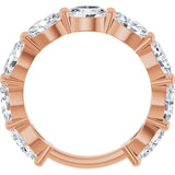 14K Gold Oval Lab-Grown Diamond Shared-Prong Anniversary Band – 6x4 mm Stones (3 1/3 CTW) - Rose Gold - view 2
