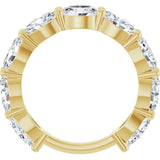 14K Gold Oval Lab-Grown Diamond Shared-Prong Anniversary Band – 6x4 mm Stones (3 1/3 CTW) - Yellow Gold - view 2