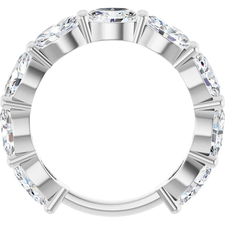 Platinum Oval Lab-Grown Diamond Shared-Prong Anniversary Band – 6x4 mm Stones (3 1/3 CTW) - view 2