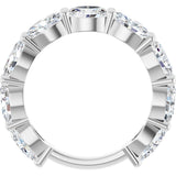 Platinum Oval Natural Diamond Shared-Prong Anniversary Band – 2 1/2–3 1/3 CTW - view 2