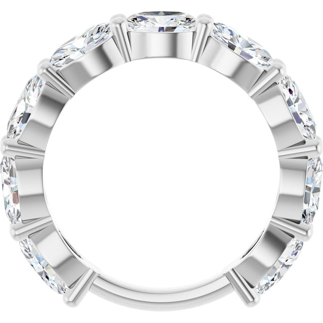 Platinum Oval Natural Diamond Shared-Prong Anniversary Band – 2 1/2–3 1/3 CTW - view 2