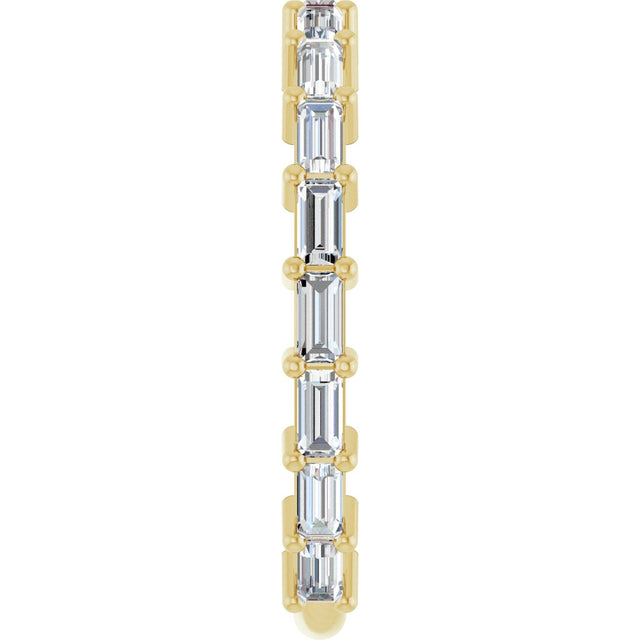 14K Gold Straight Baguette Natural Diamond Shared-Prong Anniversary Band – 5/8–1 1/2 CTW - Yellow Gold - view 4