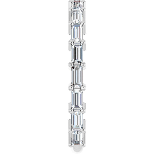 Platinum Straight Baguette Natural Diamond Shared-Prong Anniversary Band – 5/8–1 1/2 CTW - view 4