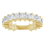 14K Gold Square Lab-Grown Diamond Shared-Prong Anniversary Band – 3.3x3.3 mm Stones - Yellow Gold - view 3