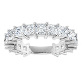 Platinum Square Lab-Grown Diamond Shared-Prong Anniversary Band – 3.3x3.3 mm Stones - view 3