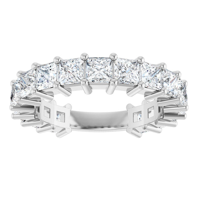 Platinum Square Lab-Grown Diamond Shared-Prong Anniversary Band – 3.3x3.3 mm Stones - view 3