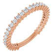 14K Gold Square Lab-Grown Diamond Shared-Prong Anniversary Band – 1.5x1.5 mm Stones - Rose Gold
