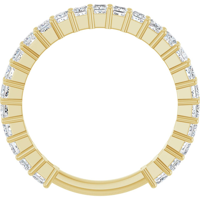 14K Gold Square Natural Diamond Shared-Prong Anniversary Band – 3/4–1 9/10 CTW - Yellow Gold - view 2