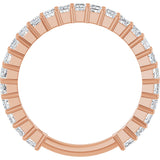 14K Gold Square Natural Diamond Shared-Prong Anniversary Band – 3/4–1 9/10 CTW - Rose Gold - view 2