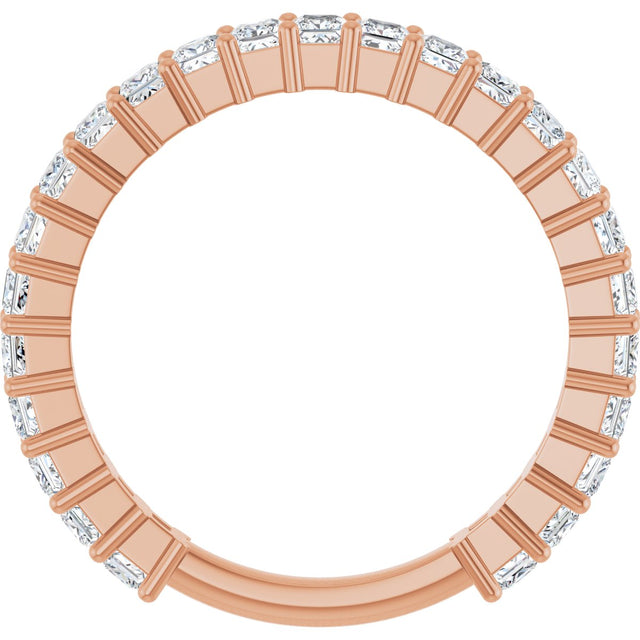 14K Gold Square Natural Diamond Shared-Prong Anniversary Band – 3/4–1 9/10 CTW - Rose Gold - view 2