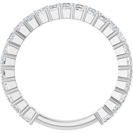 Platinum Square Lab-Grown Diamond Shared-Prong Anniversary Band – 2x2 mm Stones - view 2