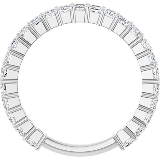 14K Gold Square Natural Diamond Shared-Prong Anniversary Band – 3/4–1 9/10 CTW - White Gold - view 2