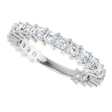 Platinum Asscher Lab-Grown Diamond Shared-Prong Anniversary Band – 2.3x2.3 mm Stones - view 5