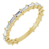 14K Gold Straight Baguette Lab-Grown Diamond Shared-Prong Anniversary Band – 3x1.3 mm Stones - Yellow Gold