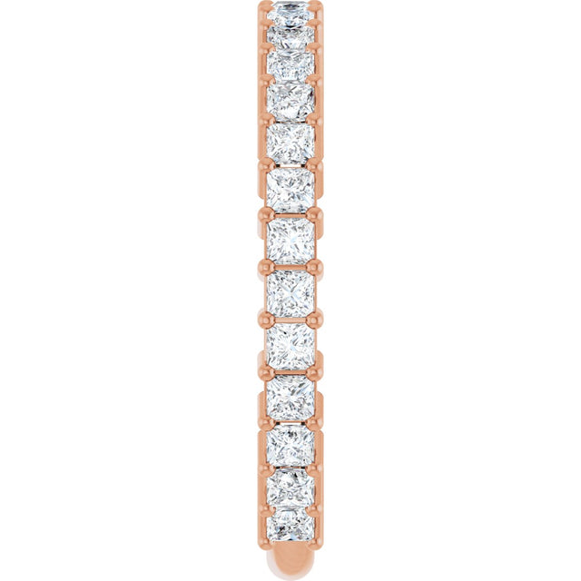 14K Gold Square Natural Diamond Shared-Prong Anniversary Band – 3/4–1 9/10 CTW - Rose Gold - view 4
