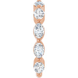 14K Gold Marquise Lab-Grown Diamond Shared-Prong Anniversary Band – 5x3 mm Stones - Rose Gold - view 4