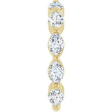 14K Gold Marquise Lab-Grown Diamond Shared-Prong Anniversary Band – 5x3 mm Stones - Yellow Gold - view 4