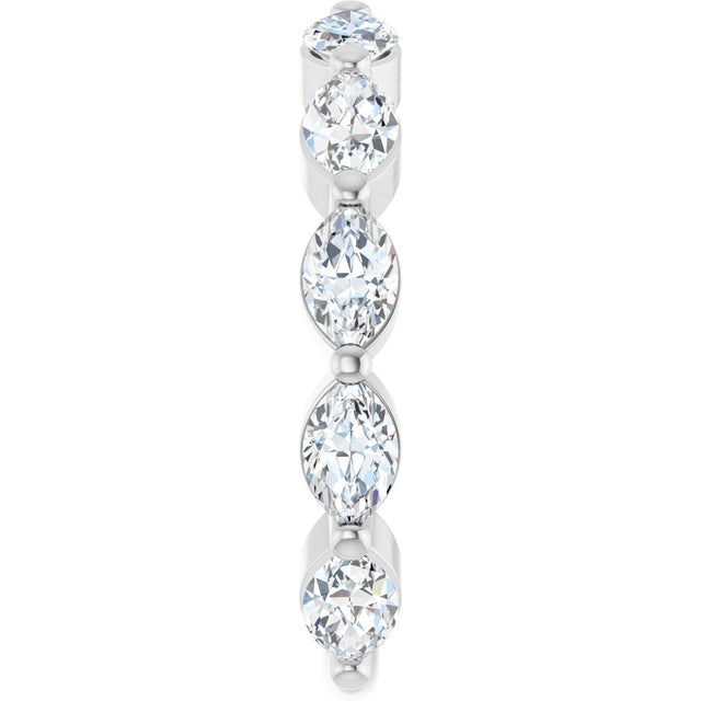 Platinum Marquise Lab-Grown Diamond Shared-Prong Anniversary Band – 5x3 mm Stones - view 4