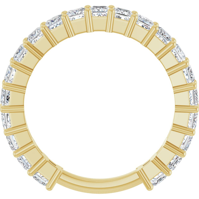 14K Gold Square Natural Diamond Shared-Prong Anniversary Band – 3/4–1 9/10 CTW - Yellow Gold - view 2