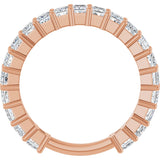 14K Gold Square Natural Diamond Shared-Prong Anniversary Band – 3/4–1 9/10 CTW - Rose Gold - view 2
