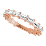 14K Gold Straight Baguette Natural Diamond Shared-Prong Anniversary Band – 5/8–1 1/2 CTW - Rose Gold - view 5