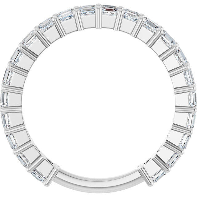 Platinum Asscher Lab-Grown Diamond Shared-Prong Anniversary Band – 2.3x2.3 mm Stones - view 2