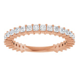 14K Gold Square Natural Diamond Shared-Prong Anniversary Band – 3/4–1 9/10 CTW - Rose Gold - view 3