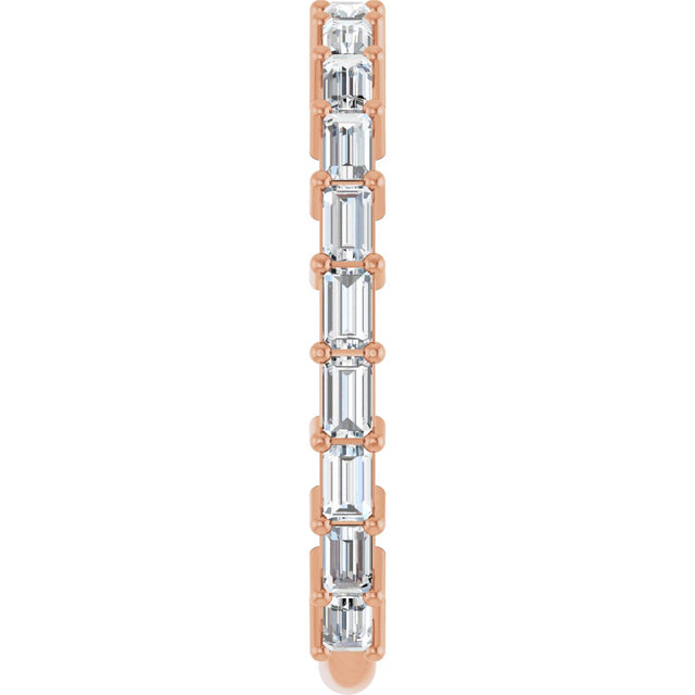 14K Gold Straight Baguette Lab-Grown Diamond Shared-Prong Anniversary Band – 2.5x1.5 mm Stones - Rose Gold - view 4