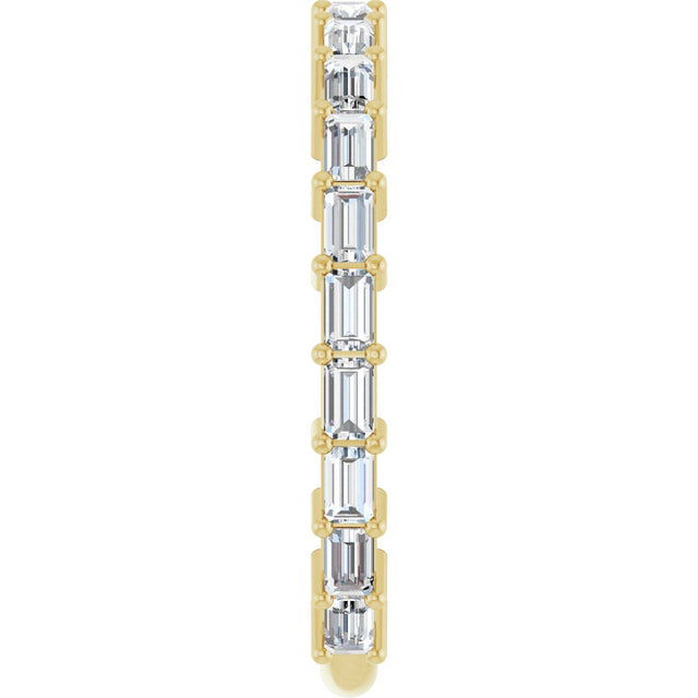 14K Gold Straight Baguette Lab-Grown Diamond Shared-Prong Anniversary Band – 2.5x1.5 mm Stones - Yellow Gold - view 4