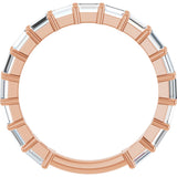 14K Gold Straight Baguette Lab-Grown Diamond Shared-Prong Anniversary Band – 3x2 mm Stones - Rose Gold - view 2