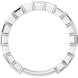 Platinum Straight Baguette Lab-Grown Diamond Shared-Prong Anniversary Band – 3x2 mm Stones - view 2