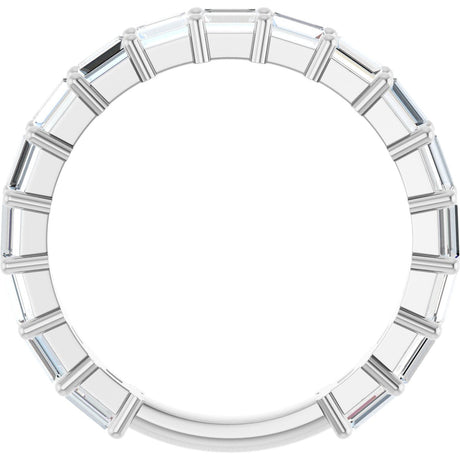 Platinum Straight Baguette Lab-Grown Diamond Shared-Prong Anniversary Band – 3x2 mm Stones - view 2