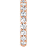 14K Gold Round Lab-Grown Diamond Shared-Prong Anniversary Band – 2.8 mm Stones (1 1/3 CTW) - Rose Gold - view 4