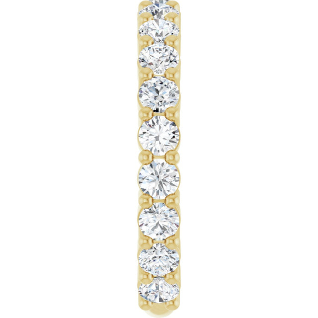 14K Gold Round Lab-Grown Diamond Shared-Prong Anniversary Band – 2.8 mm Stones (1 1/3 CTW) - Yellow Gold - view 4