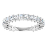 Platinum Asscher Lab-Grown Diamond Shared-Prong Anniversary Band – 2.3x2.3 mm Stones - view 3