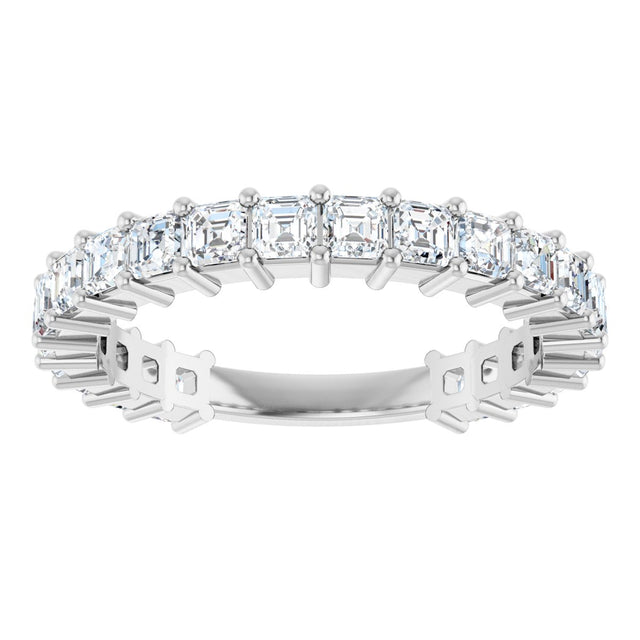 Platinum Asscher Lab-Grown Diamond Shared-Prong Anniversary Band – 2.3x2.3 mm Stones - view 3