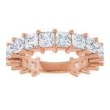 14K Gold Square Lab-Grown Diamond Shared-Prong Anniversary Band – 3.5x3.5 mm Stones - Rose Gold - view 3