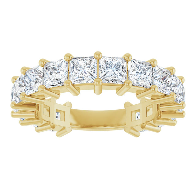 14K Gold Square Lab-Grown Diamond Shared-Prong Anniversary Band – 3.5x3.5 mm Stones - Yellow Gold - view 3