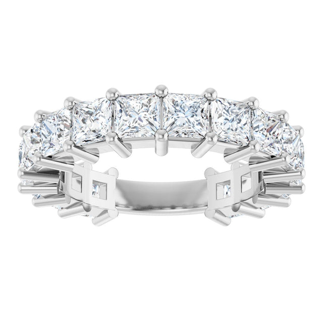 14K Gold Square Lab-Grown Diamond Shared-Prong Anniversary Band – 3.5x3.5 mm Stones - White Gold - view 3