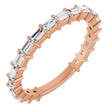 14K Gold Straight Baguette Lab-Grown Diamond Shared-Prong Anniversary Band – 2.5x1.5 mm Stones - Rose Gold