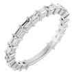 Platinum Straight Baguette Lab-Grown Diamond Shared-Prong Anniversary Band – 2.5x1.5 mm Stones