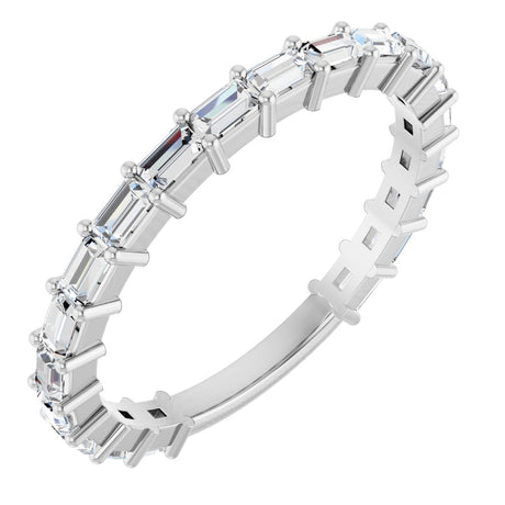 Platinum Straight Baguette Lab-Grown Diamond Shared-Prong Anniversary Band – 2.5x1.5 mm Stones