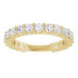 14K Gold Round Lab-Grown Diamond Shared-Prong Anniversary Band – 2.8 mm Stones (1 1/3 CTW) - Yellow Gold - view 3
