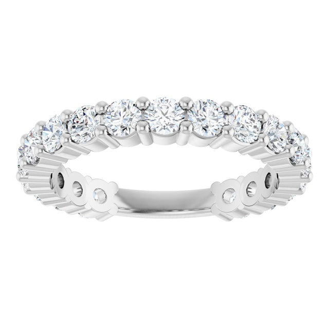 Platinum Round Lab-Grown Diamond Shared-Prong Anniversary Band – 2.8 mm Stones (1 1/3 CTW) - view 3
