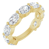 14K Gold Oval Lab-Grown Diamond Shared-Prong Anniversary Band – 6x4 mm Stones (3 1/3 CTW) - Yellow Gold