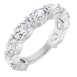 Platinum Oval Lab-Grown Diamond Shared-Prong Anniversary Band – 6x4 mm Stones (3 1/3 CTW)