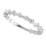 Platinum Straight Baguette Lab-Grown Diamond Shared-Prong Anniversary Band – 3x1.3 mm Stones - view 5